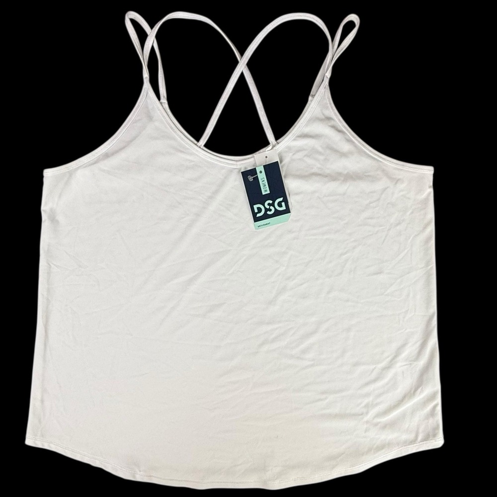 DSG Strappy Movement White‎ Tank Top NWT WMNS XL UV Protection Moisture Wicking